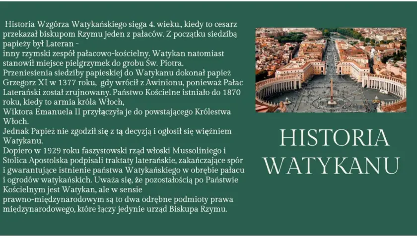 Widok z lotu ptaka na Plac Świętego Piotra i Bazylikę. Czy Watykan to państwo? Historia Watykanu od IV wieku.