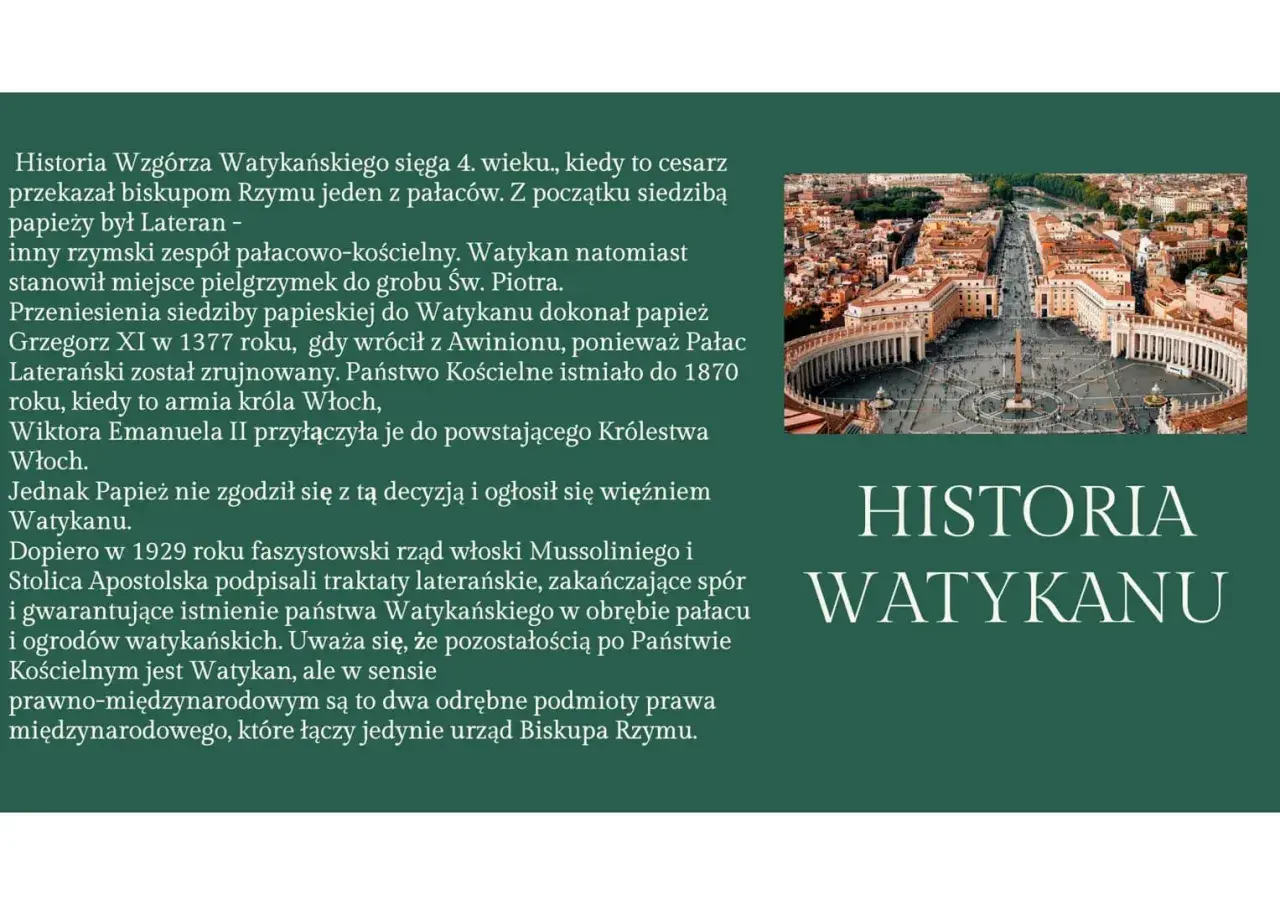 Widok z lotu ptaka na Plac Świętego Piotra i Bazylikę. Czy Watykan to państwo? Historia Watykanu od IV wieku.